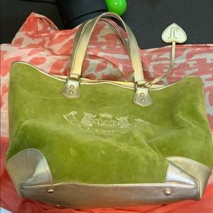 Green velour juicy couture bag